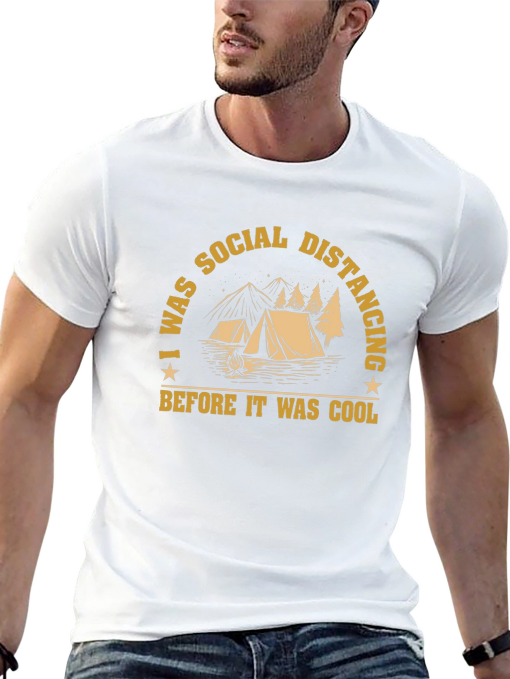 Social Distancing Camping Graphic Tee