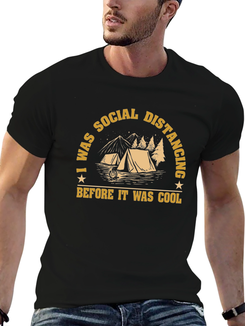 Social Distancing Camping Graphic Tee