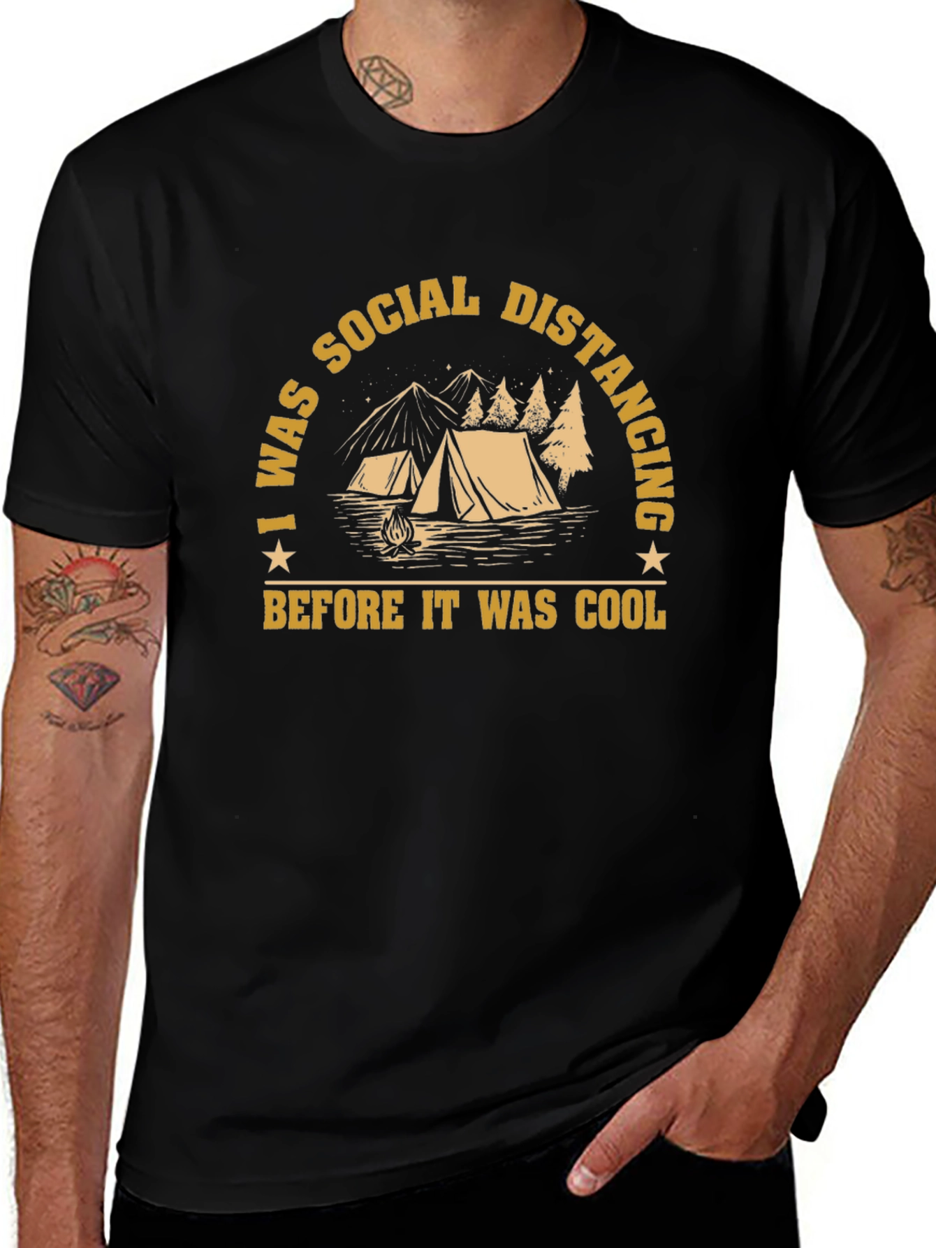 Social Distancing Camping Graphic Tee
