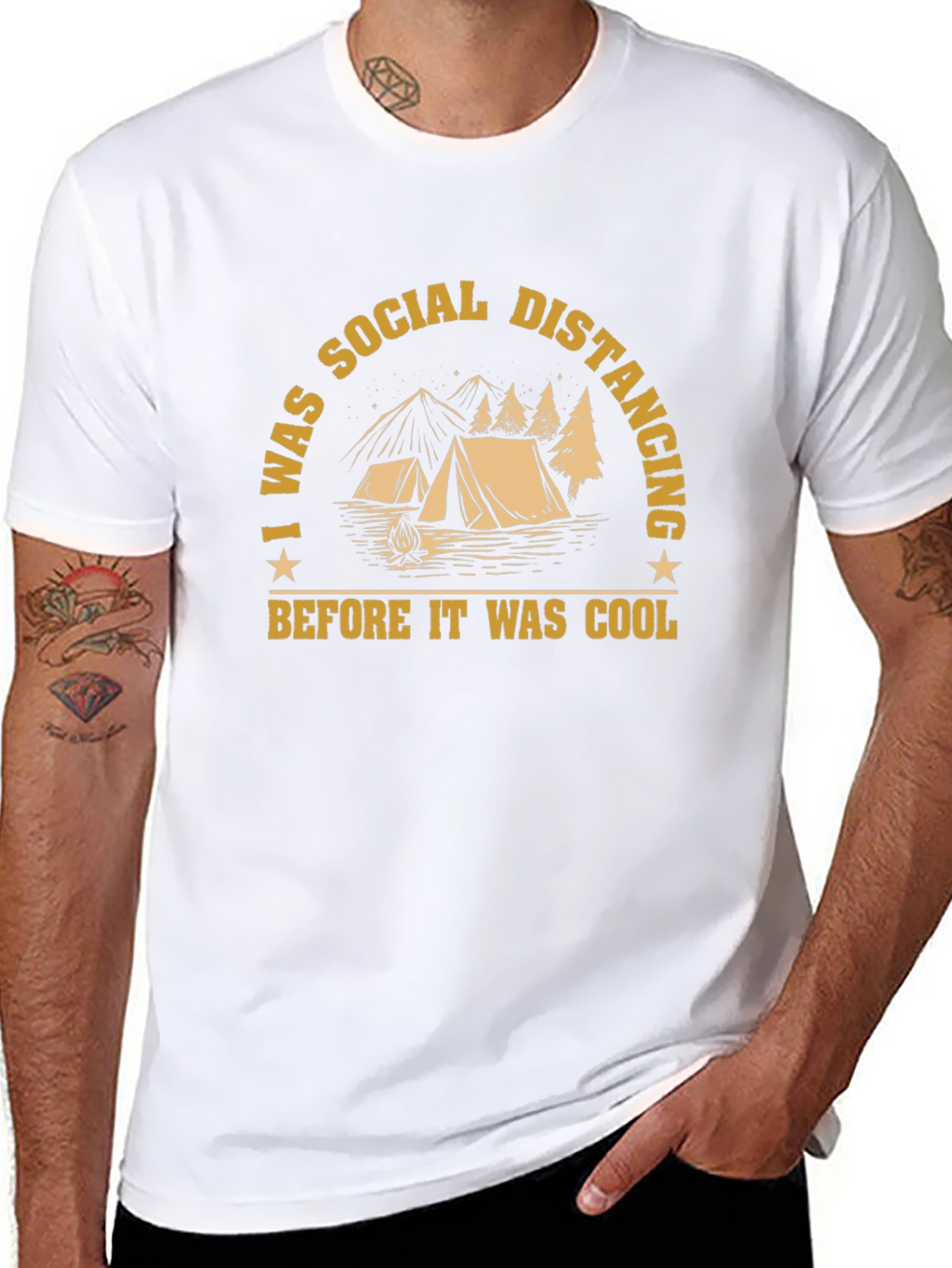 Social Distancing Camping Graphic Tee