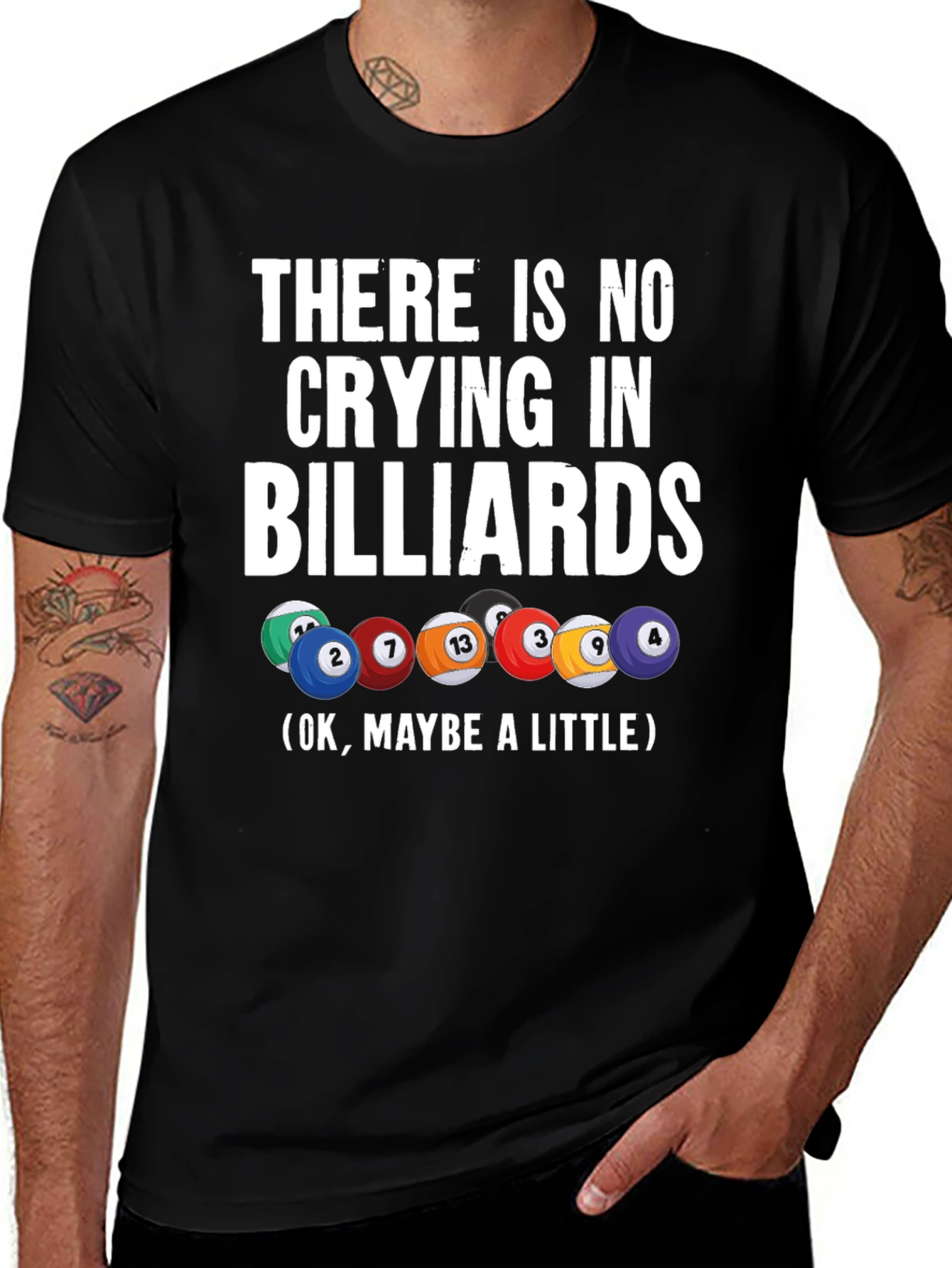 Funny Billiards T-Shirt - No Crying In Billiards!
