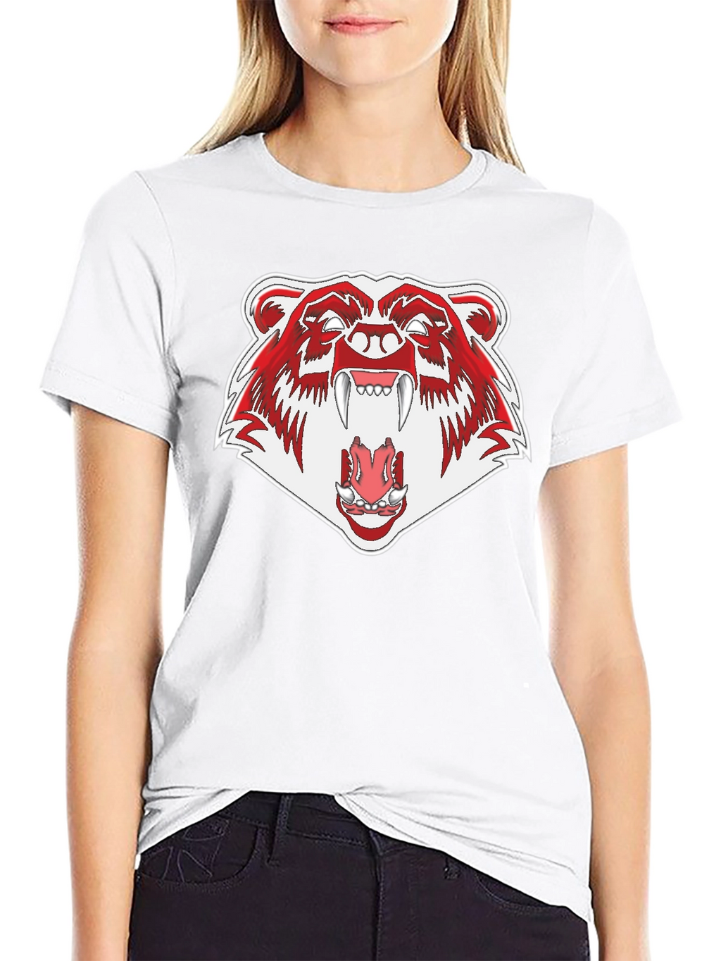 Ferocious Bear Graphic Tee - Black Cotton T-Shirt