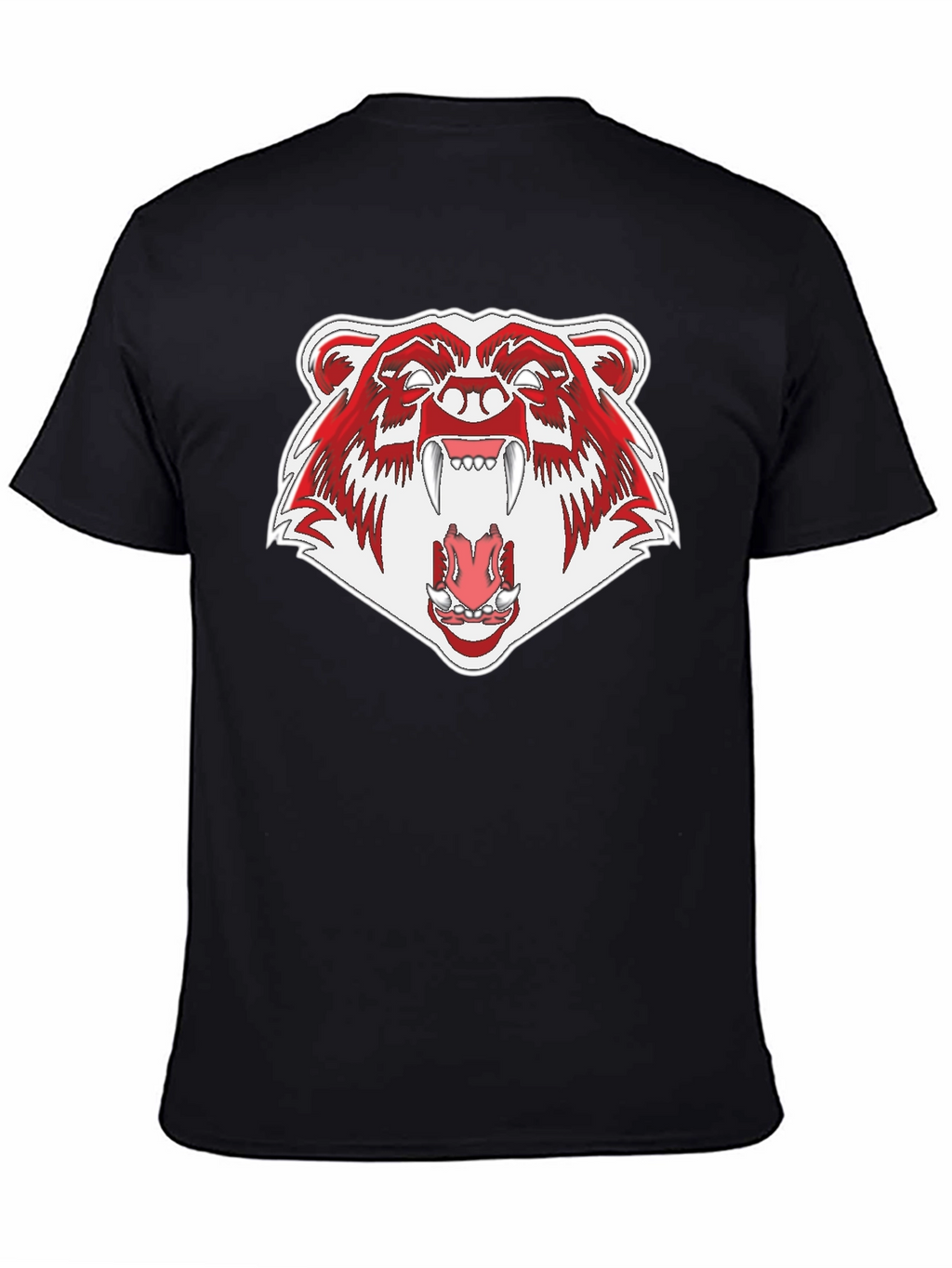 Ferocious Bear Graphic Tee - Black Cotton T-Shirt