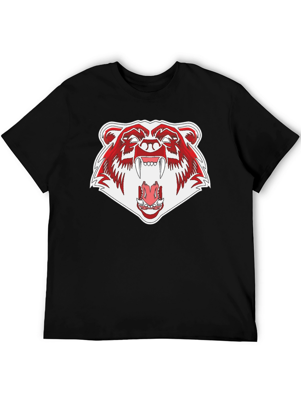 Ferocious Bear Graphic Tee - Black Cotton T-Shirt