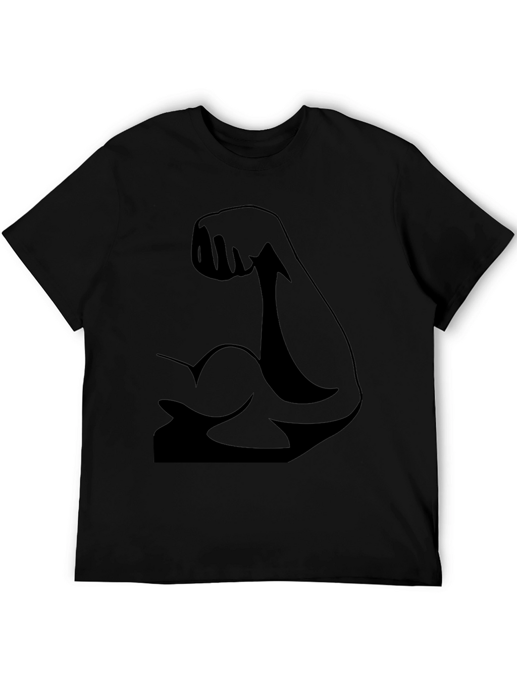 Muscle Arm Graphic Tee - Black Cotton T-Shirt