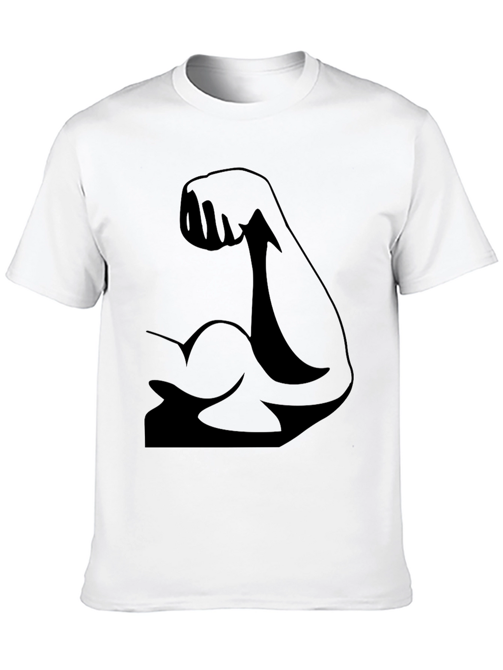 Muscle Arm Graphic Tee - Black Cotton T-Shirt