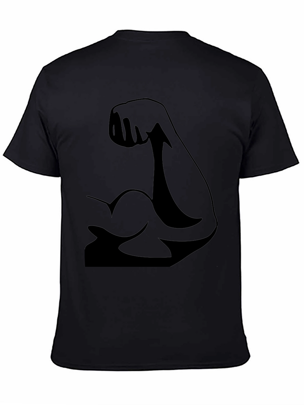 Muscle Arm Graphic Tee - Black Cotton T-Shirt