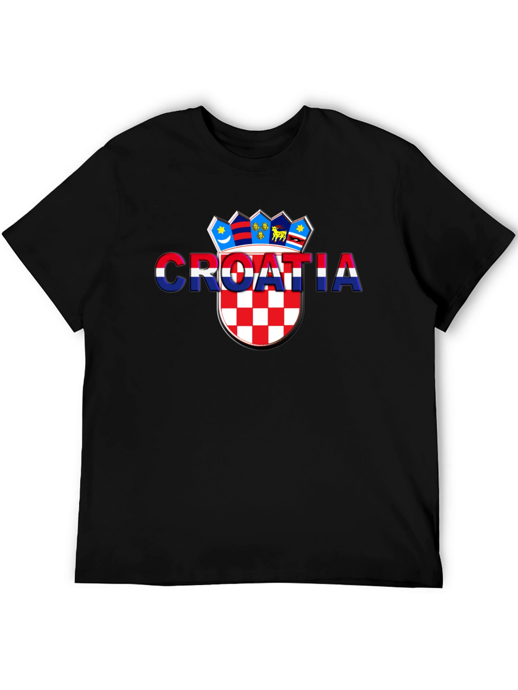 Croatia Flag Graphic Black T-Shirt