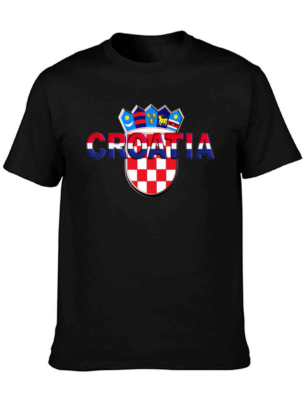 Croatia Flag Graphic Black T-Shirt