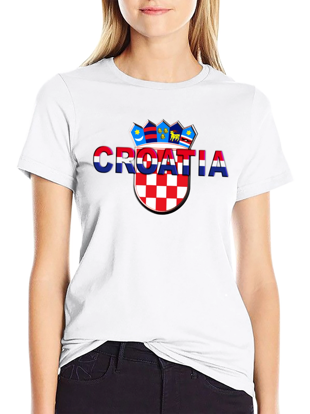 Croatia Flag Graphic Black T-Shirt