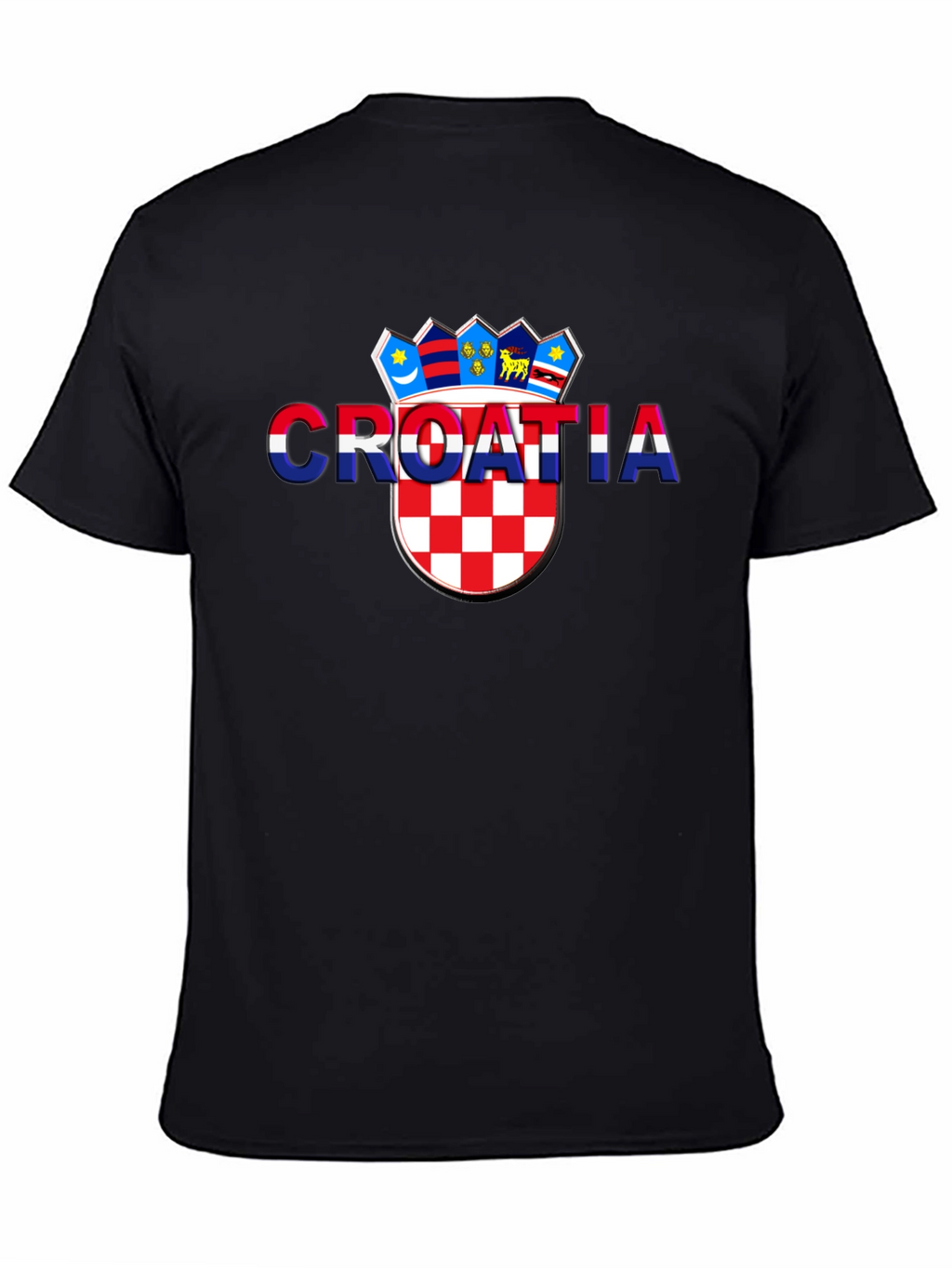 Croatia Flag Graphic Black T-Shirt