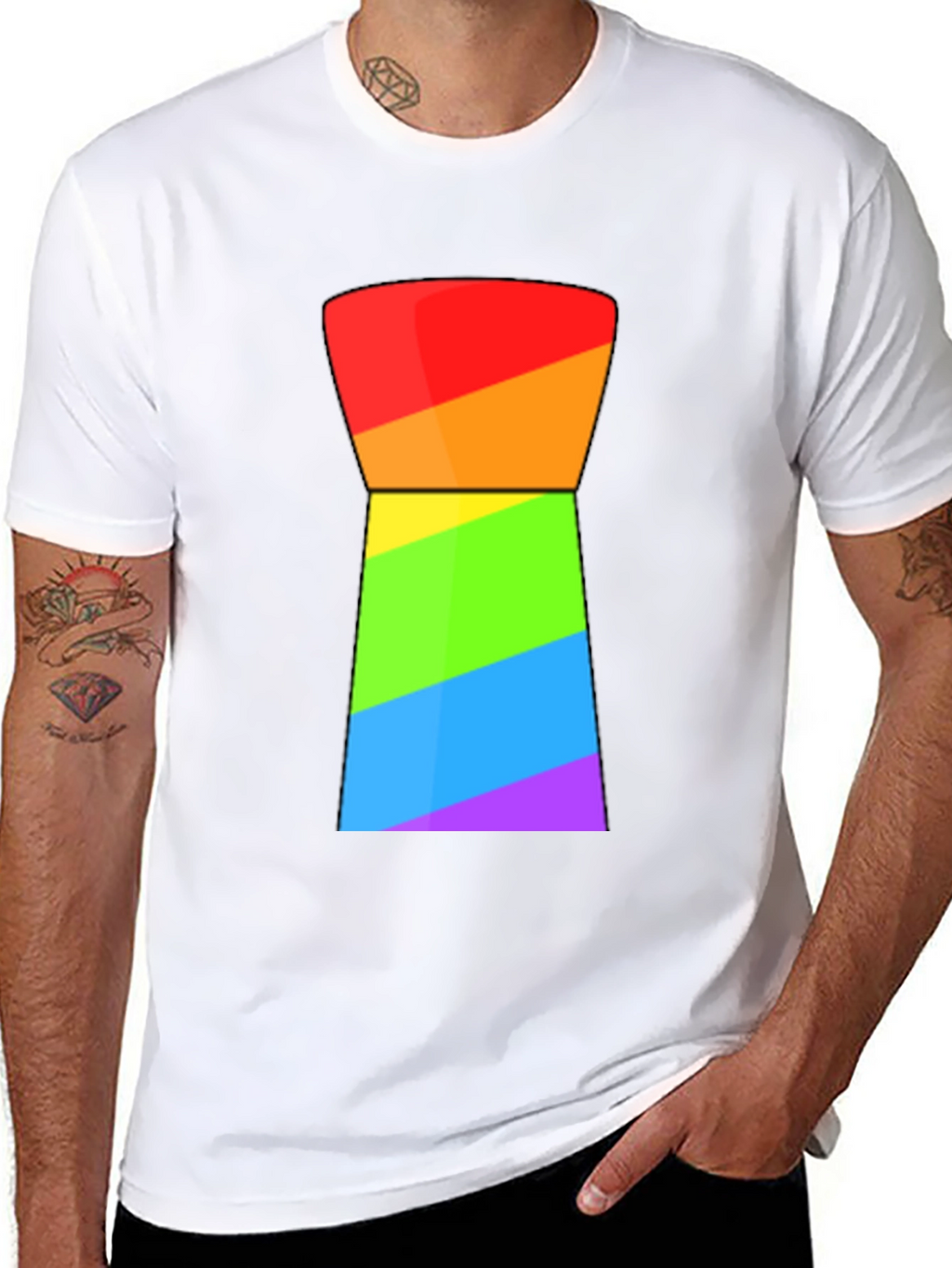 Rainbow Geometric Graphic Tee