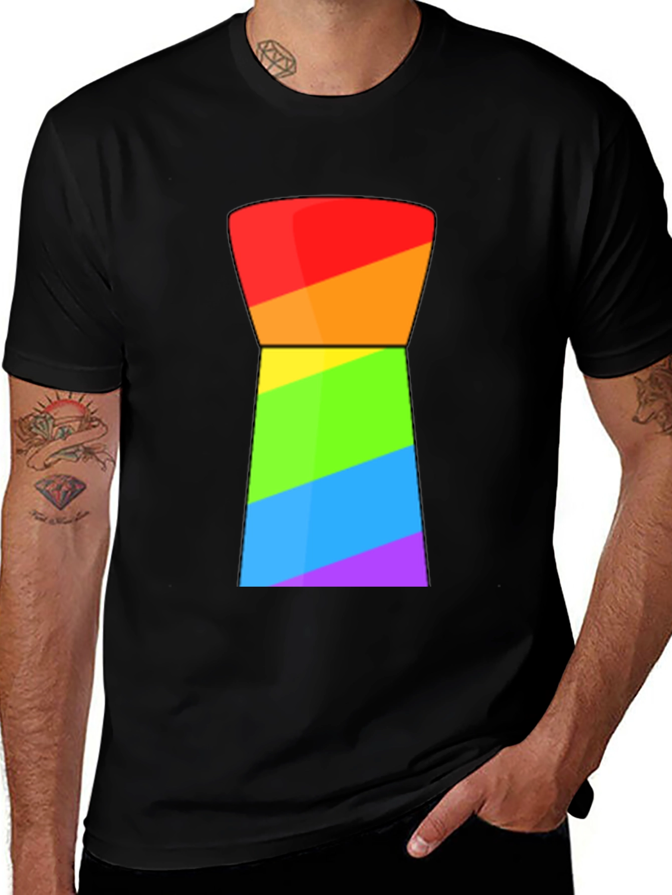 Rainbow Geometric Graphic Tee
