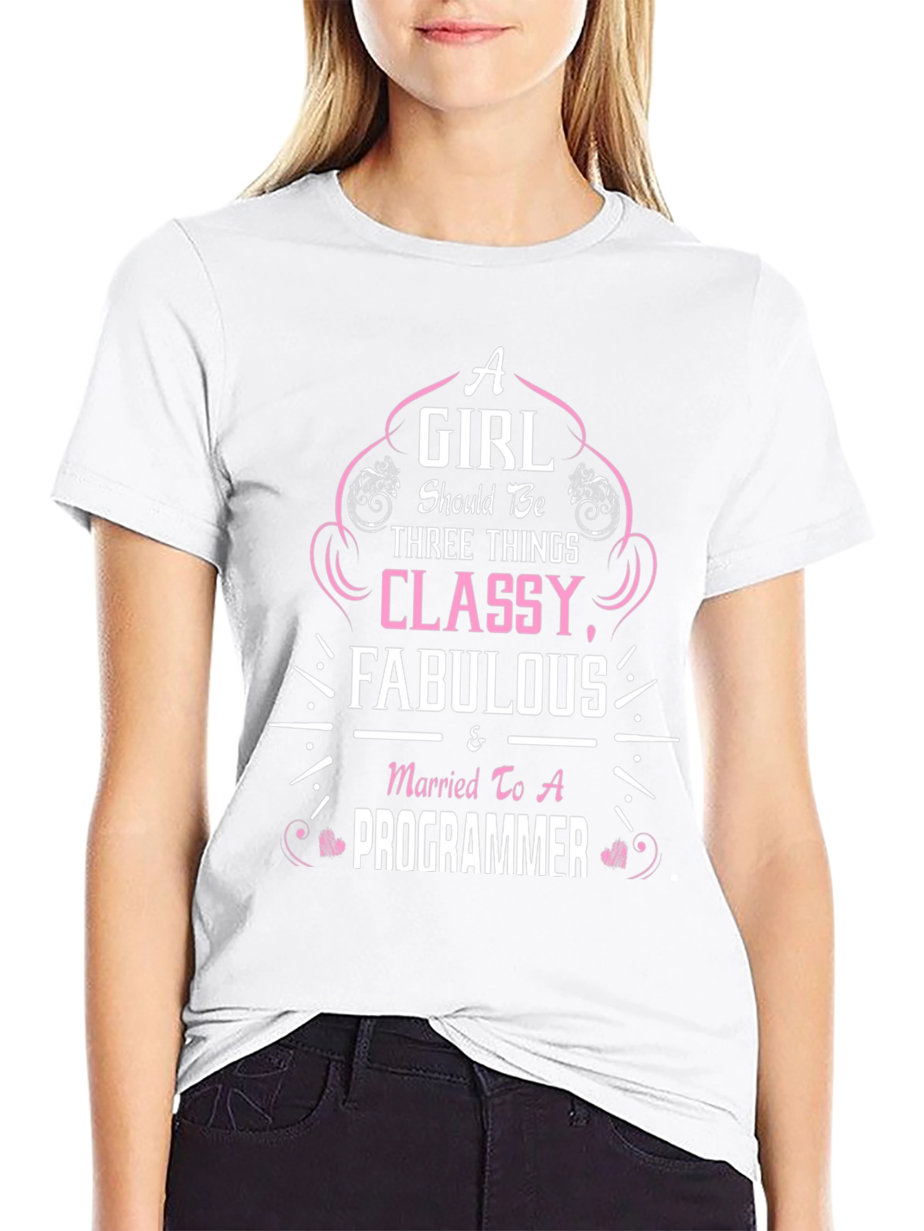 Classy & Fabulous Programmer Wife T-Shirt