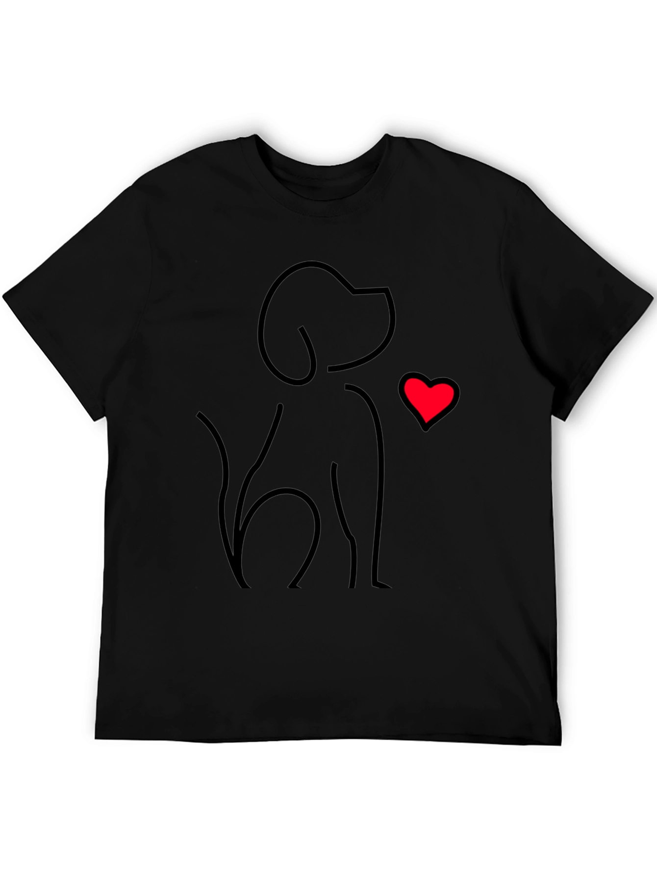 Dog Lover Tee - Minimalist Dog & Heart Graphic T-Shirt