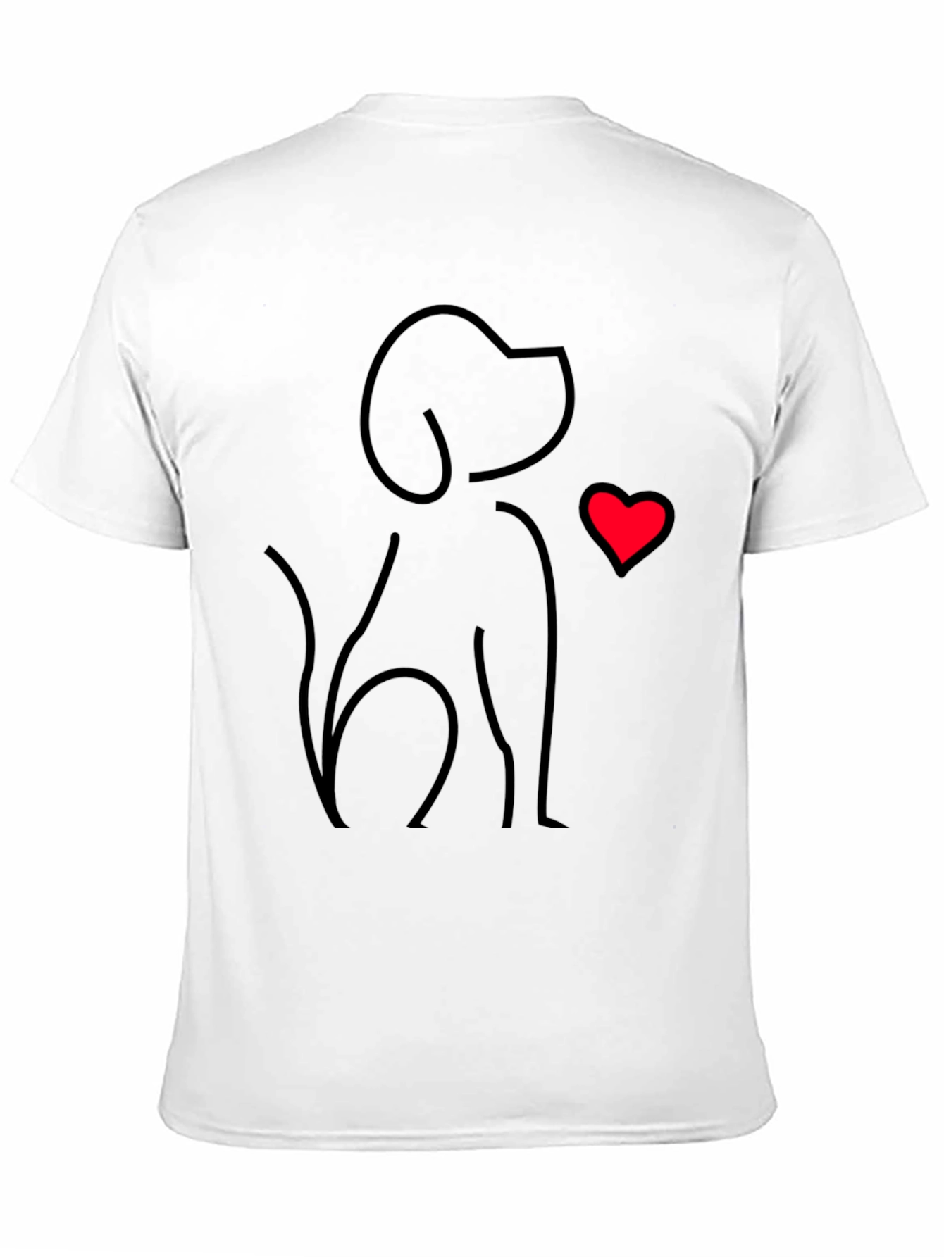 Dog Lover Tee - Minimalist Dog & Heart Graphic T-Shirt