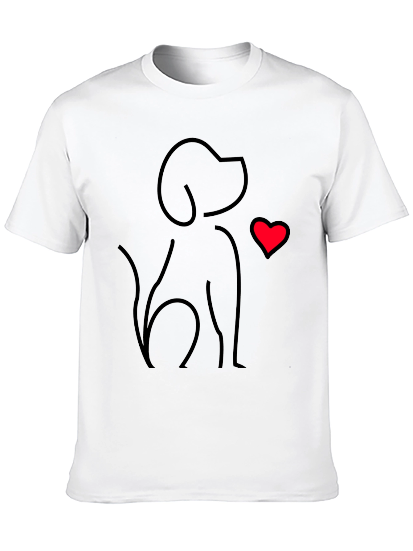 Dog Lover Tee - Minimalist Dog & Heart Graphic T-Shirt