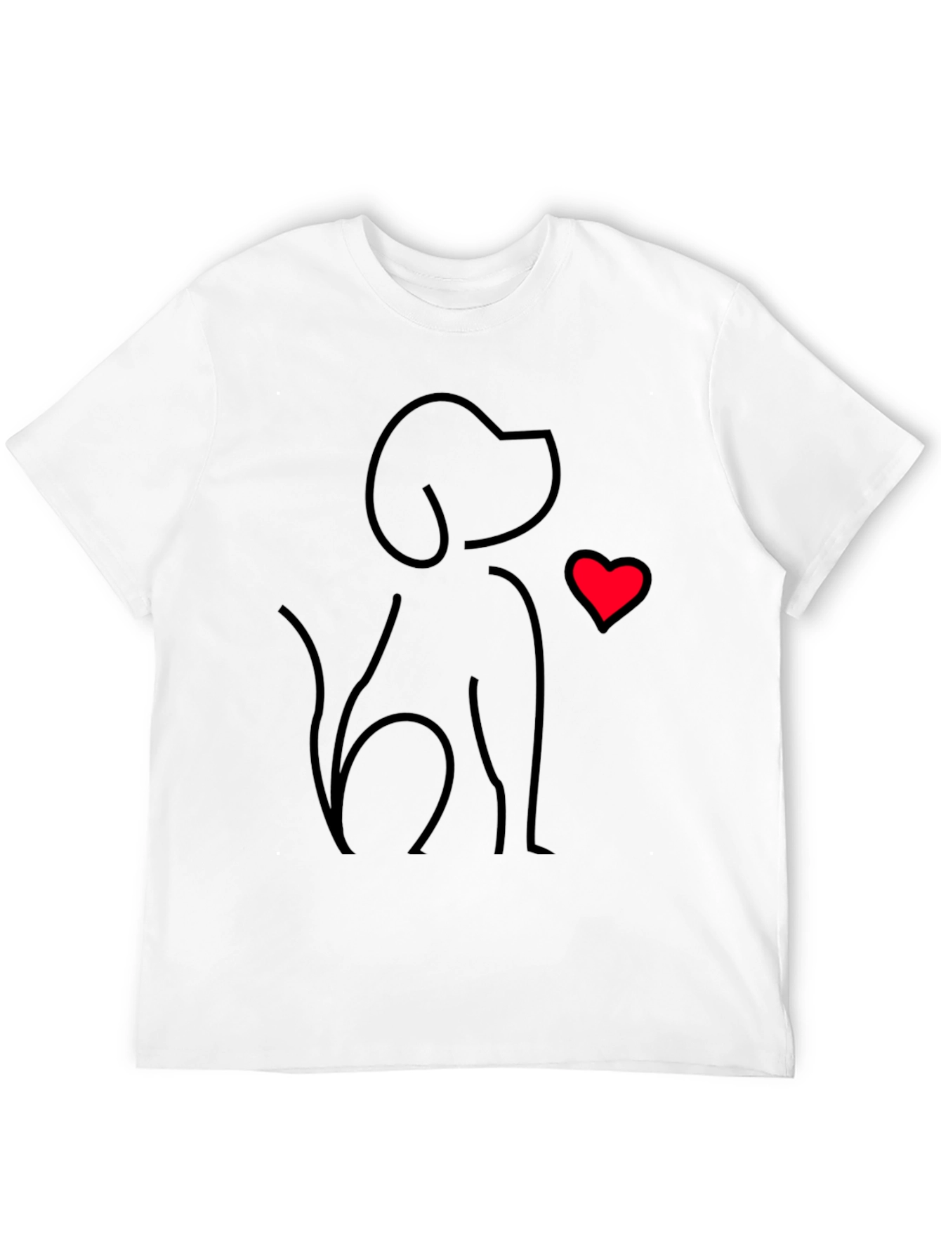 Dog Lover Tee - Minimalist Dog & Heart Graphic T-Shirt