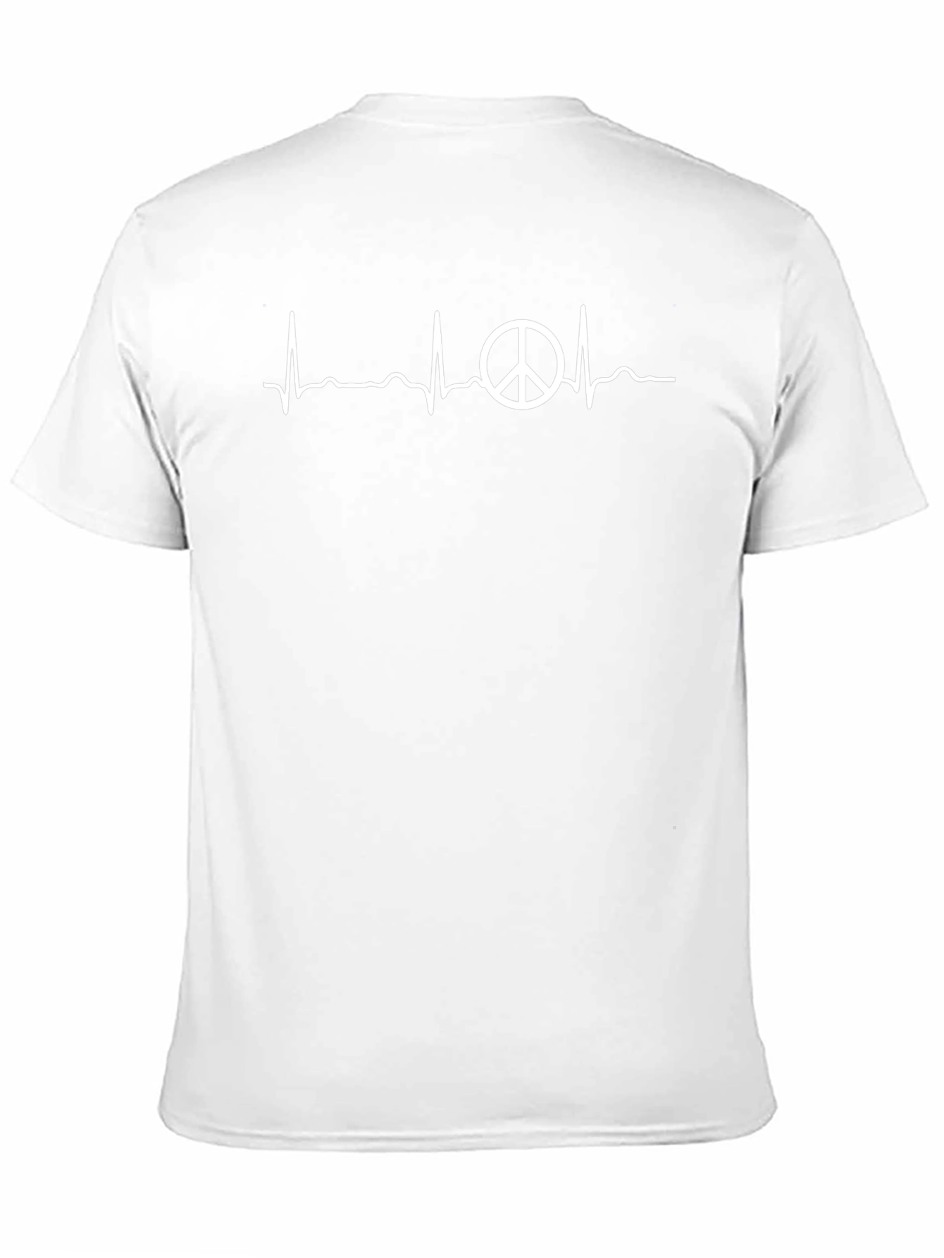 Peace Sign Heartbeat T-Shirt - Mens Black Crew Neck Tee