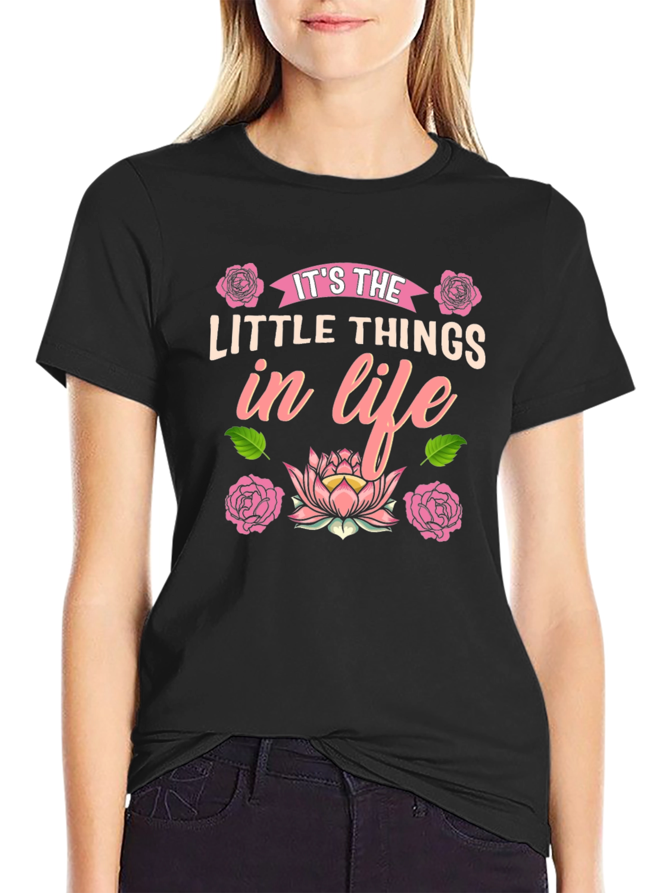 Its the Little Things in Life Black T-Shirt