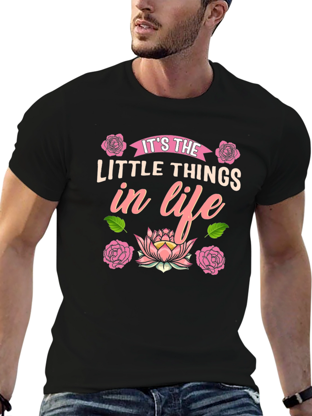 Its the Little Things in Life Black T-Shirt
