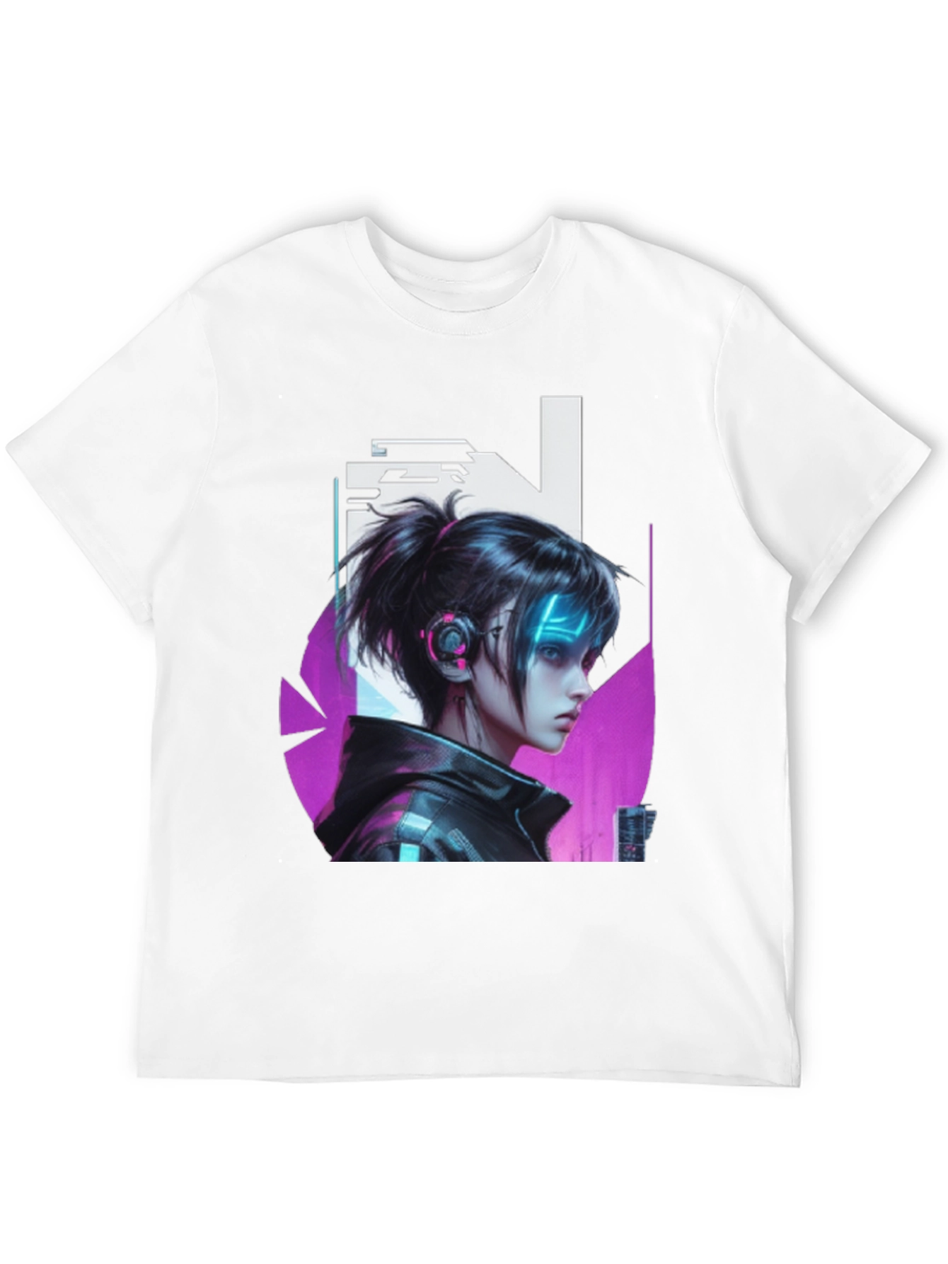 Cyberpunk Girl Black T-Shirt - Edgy Graphic Tee