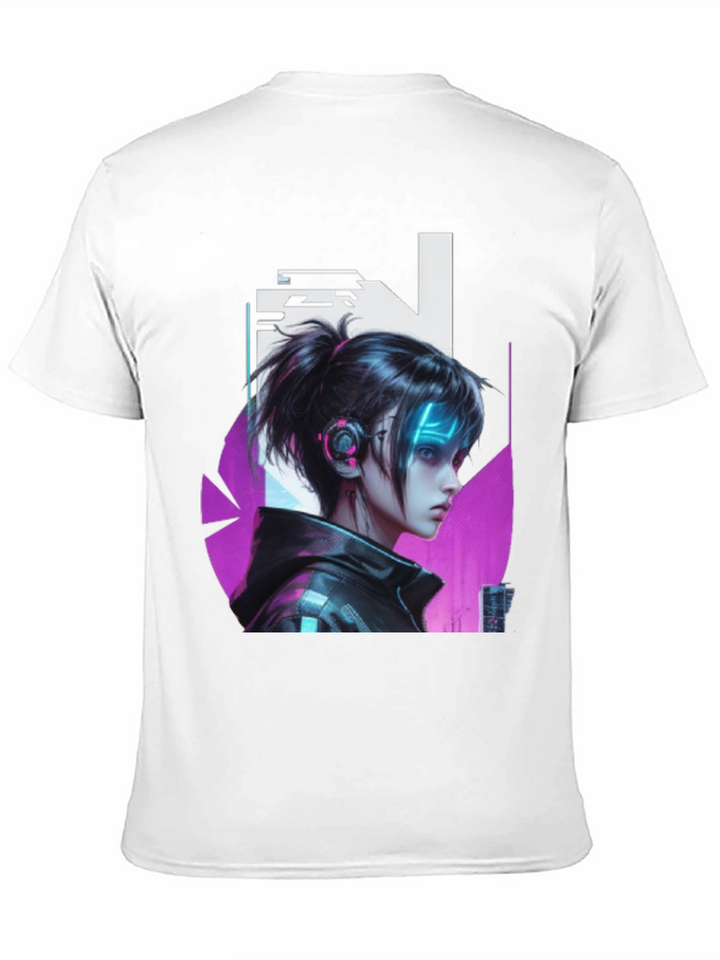 Cyberpunk Girl Black T-Shirt - Edgy Graphic Tee