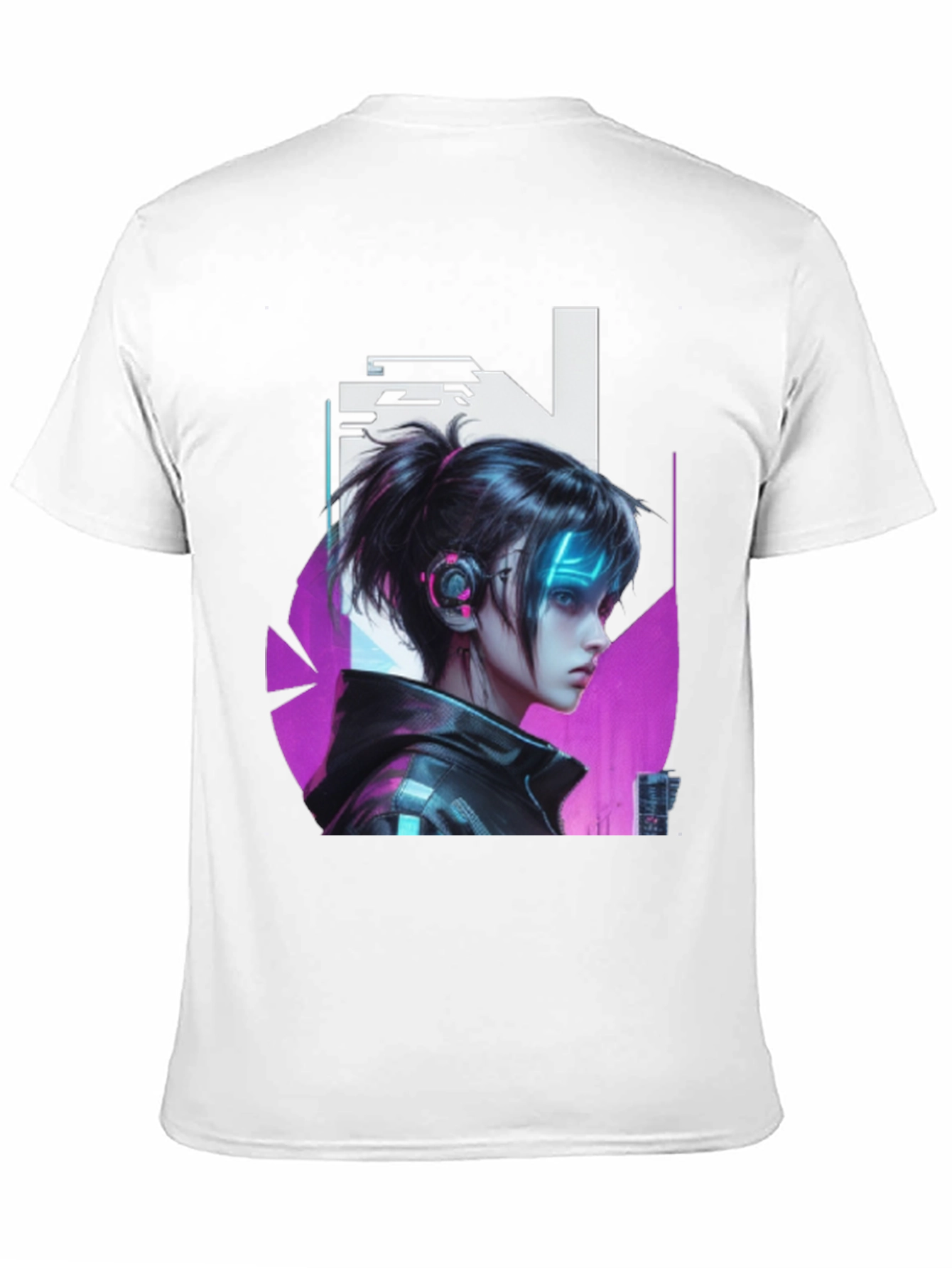 Cyberpunk Girl Black T-Shirt - Edgy Graphic Tee