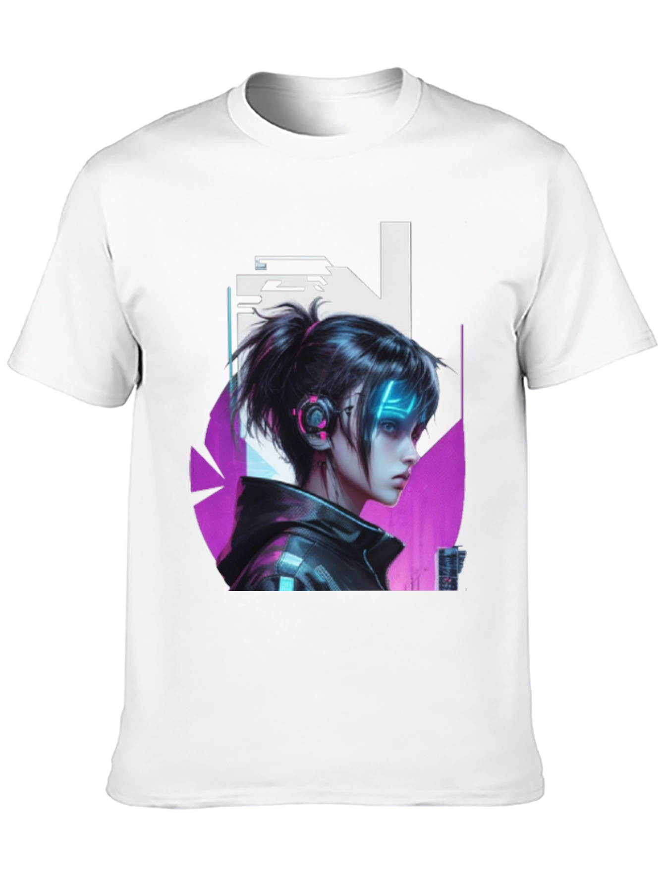 Cyberpunk Girl Black T-Shirt - Edgy Graphic Tee