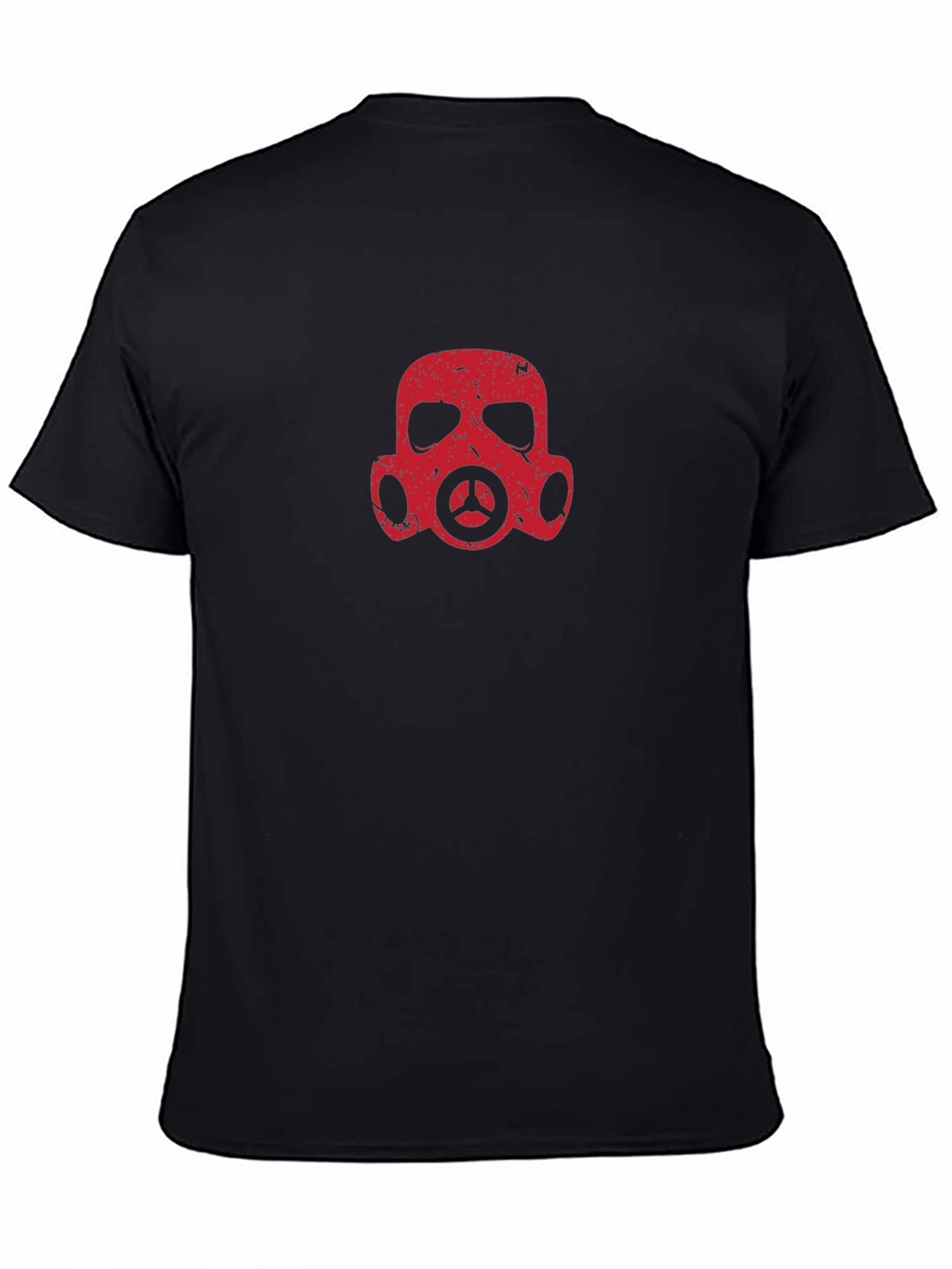 Distressed Gas Mask Graphic T-Shirt - Black