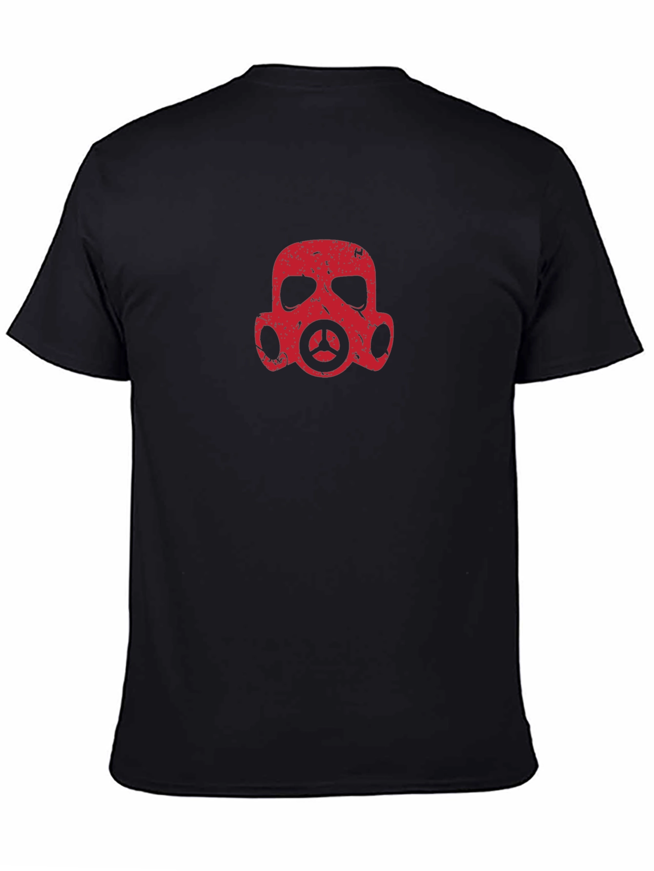 Distressed Gas Mask Graphic T-Shirt - Black