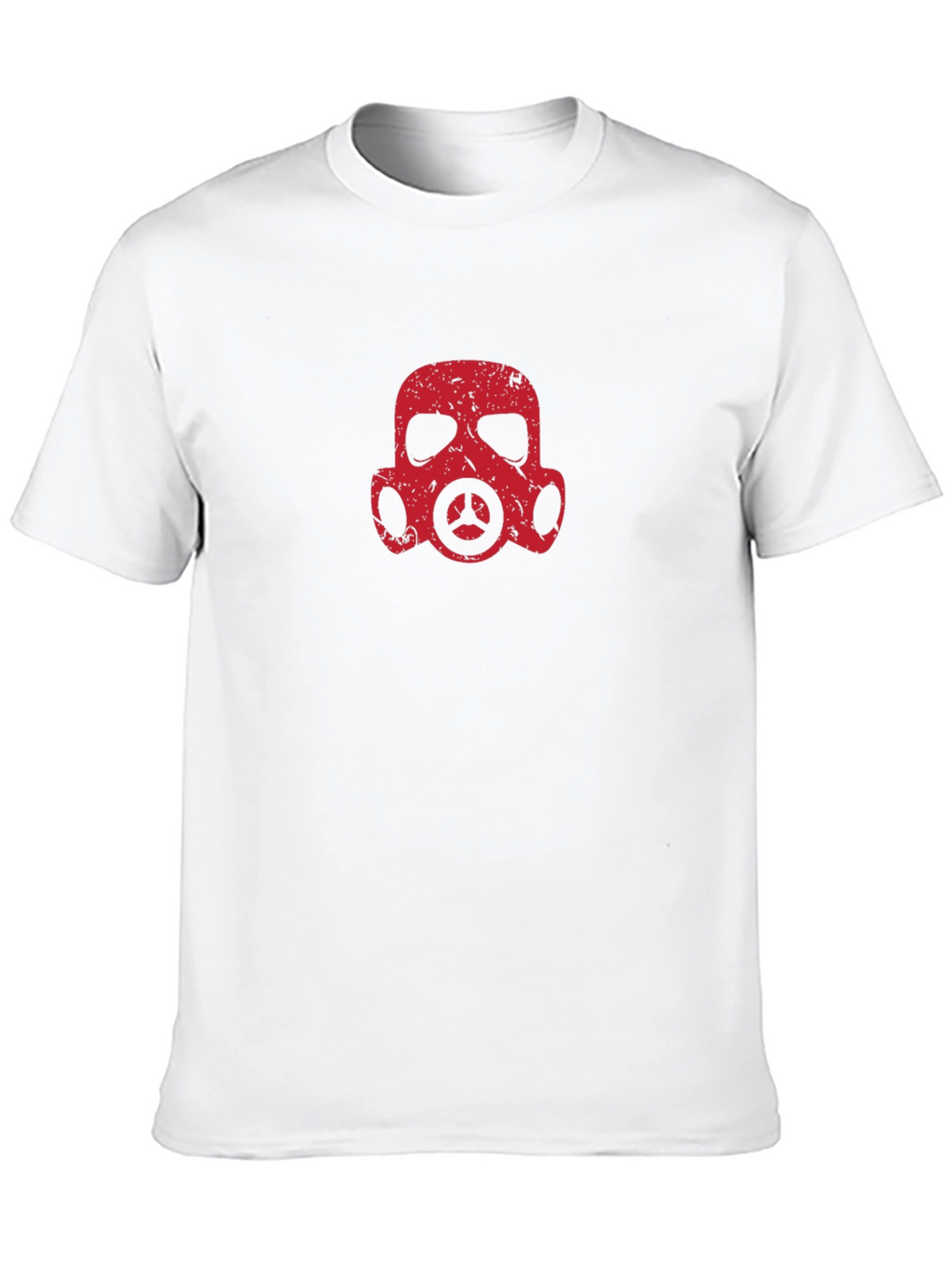Distressed Gas Mask Graphic T-Shirt - Black