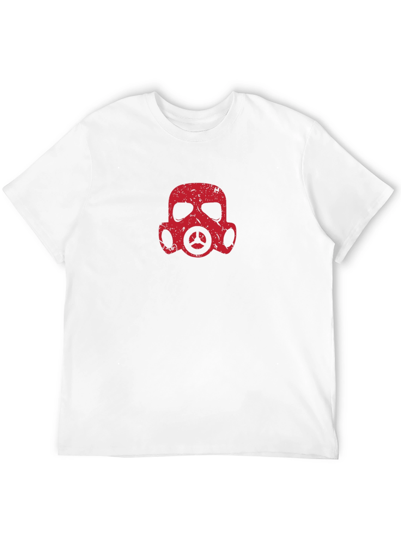 Distressed Gas Mask Graphic T-Shirt - Black