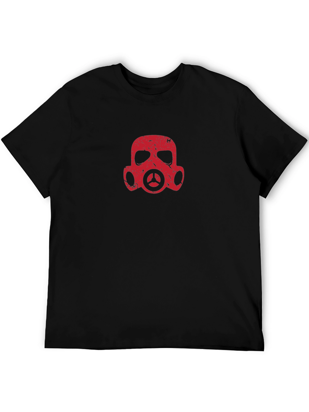 Distressed Gas Mask Graphic T-Shirt - Black