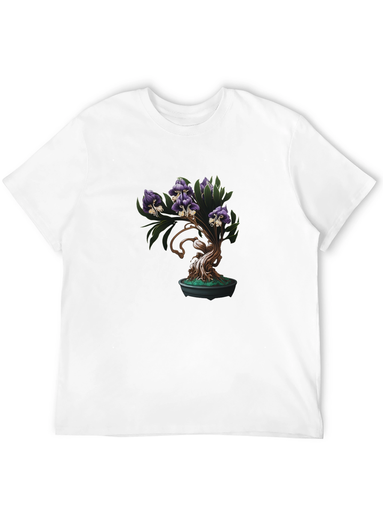 Bonsai Purple Flower Graphic Tee - Unique Design