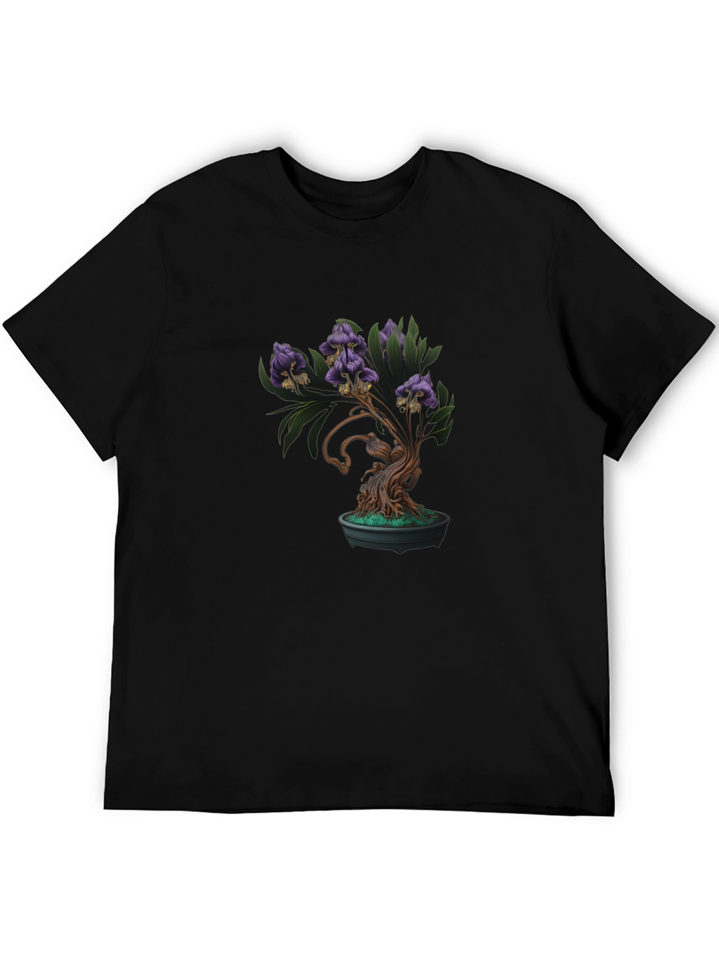 Bonsai Purple Flower Graphic Tee - Unique Design