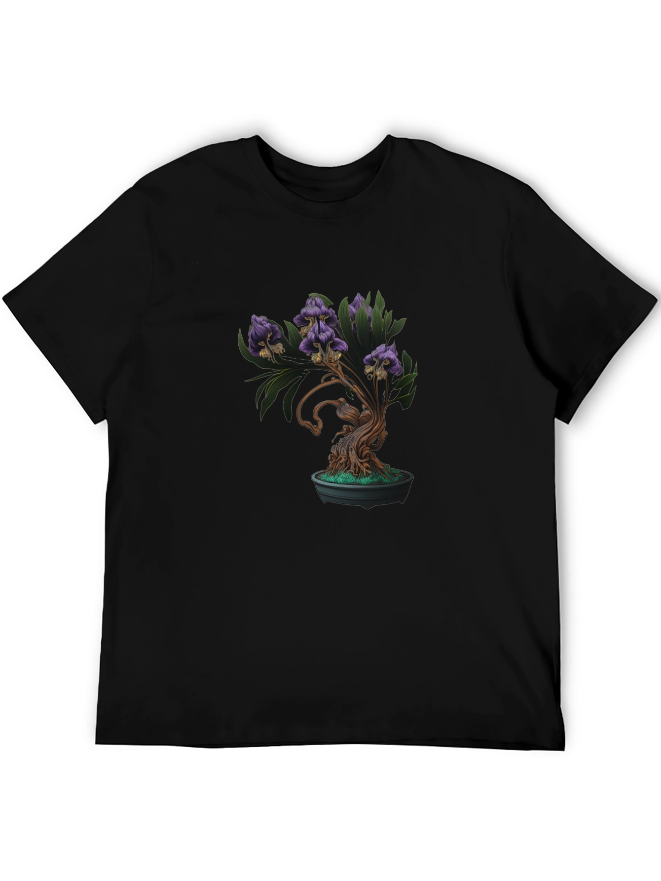 Bonsai Purple Flower Graphic Tee - Unique Design