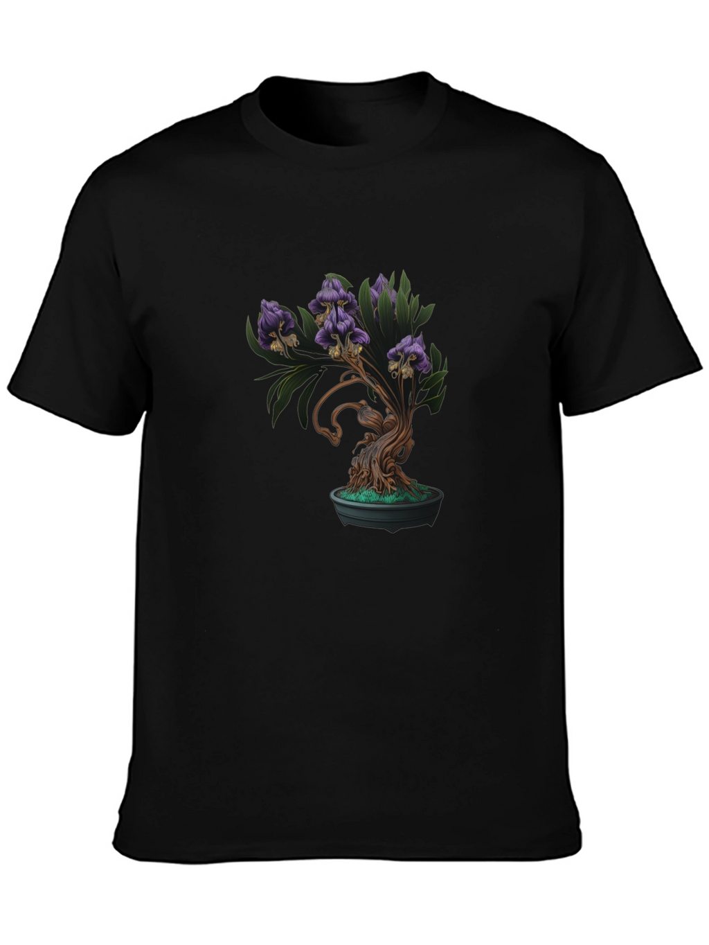 Bonsai Purple Flower Graphic Tee - Unique Design