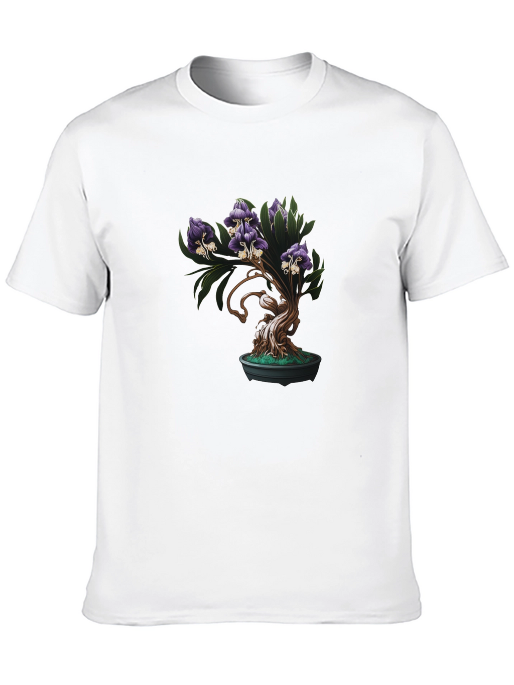 Bonsai Purple Flower Graphic Tee - Unique Design