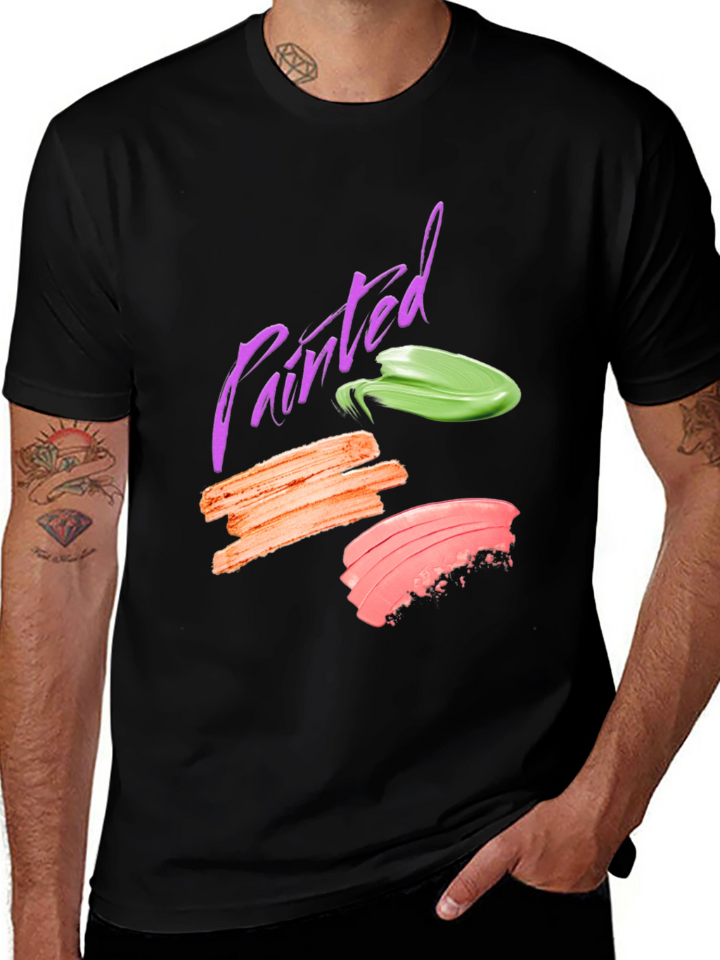 Painted Swatch Graphic Tee - Modern Art Shirt