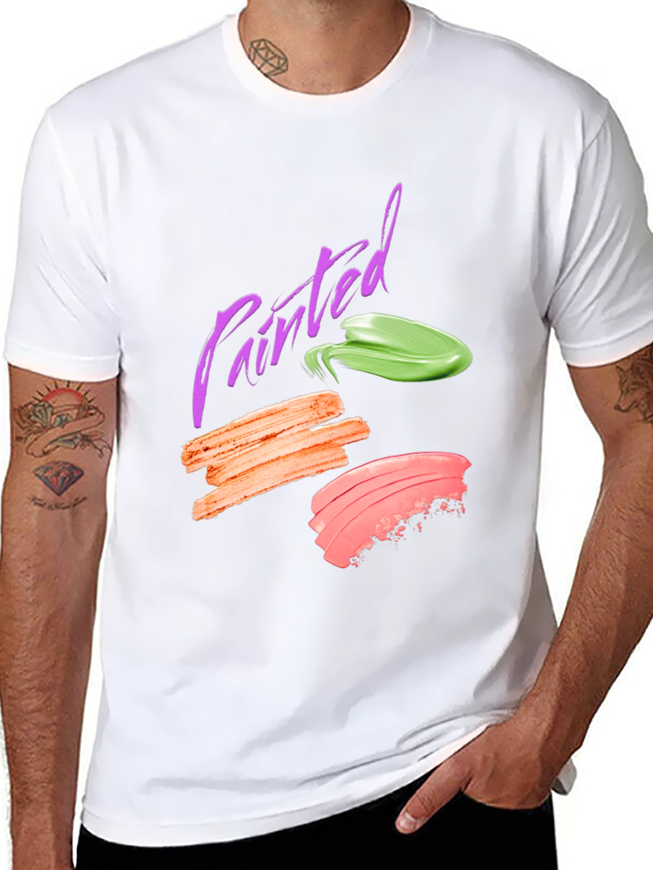 Painted Swatch Graphic Tee - Modern Art Shirt