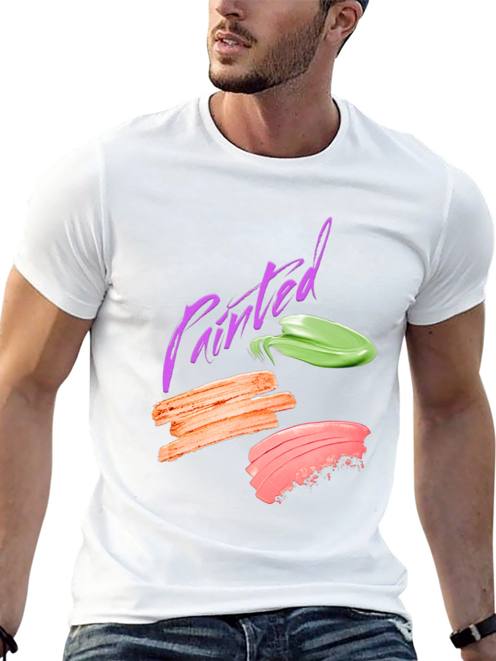 Painted Swatch Graphic Tee - Modern Art Shirt