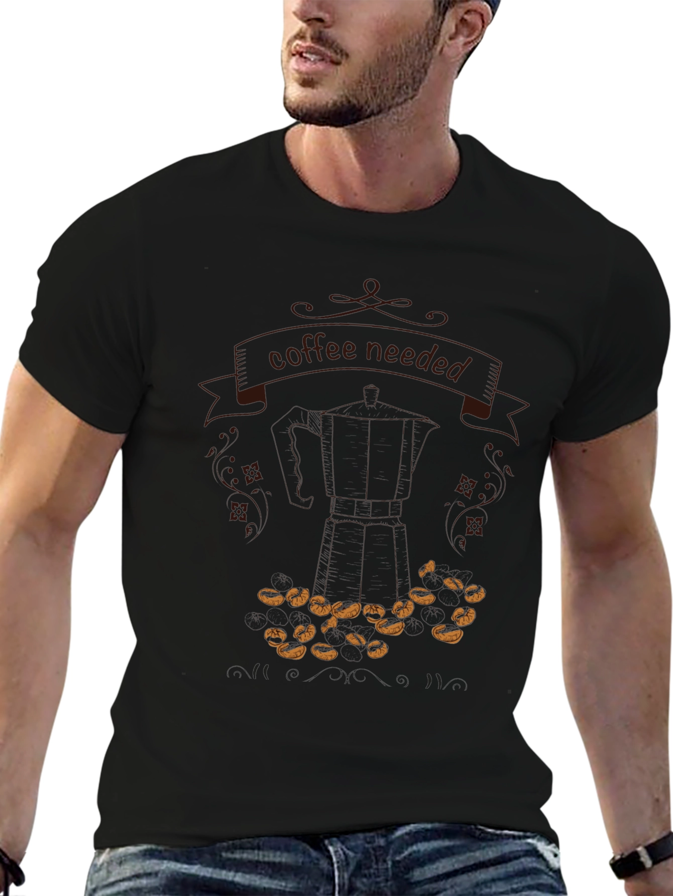Coffee Needed Graphic T-Shirt - Casual Black Tee