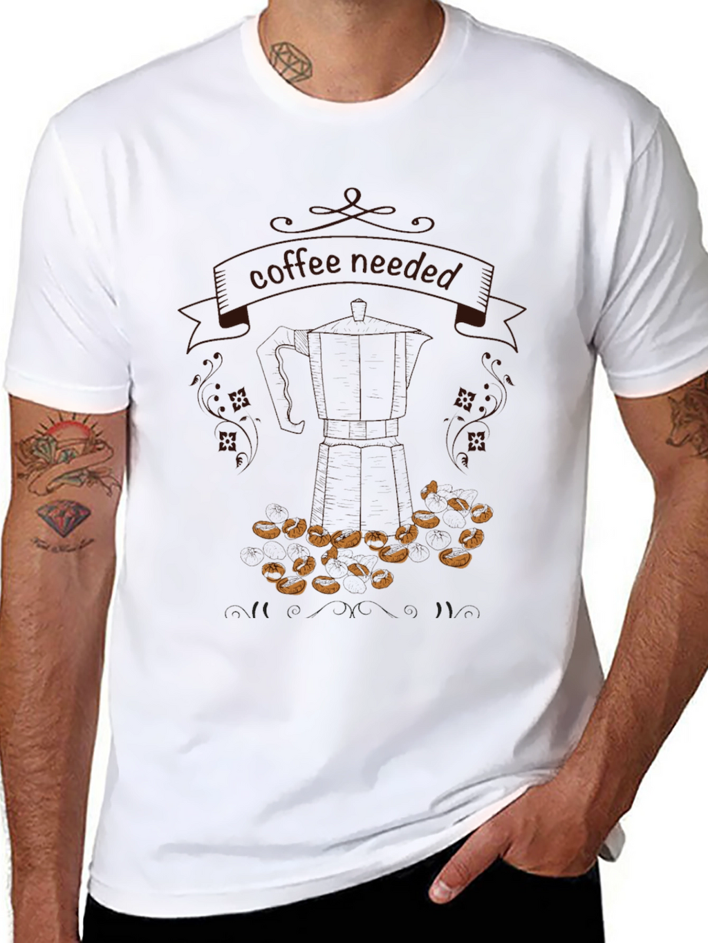 Coffee Needed Graphic T-Shirt - Casual Black Tee