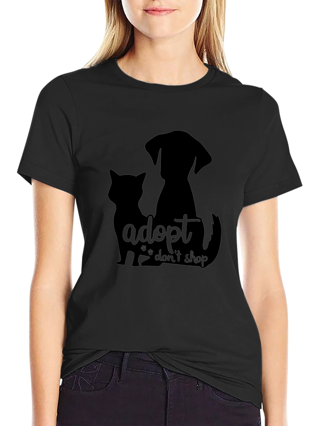 Adopt Dont Shop Black T-Shirt