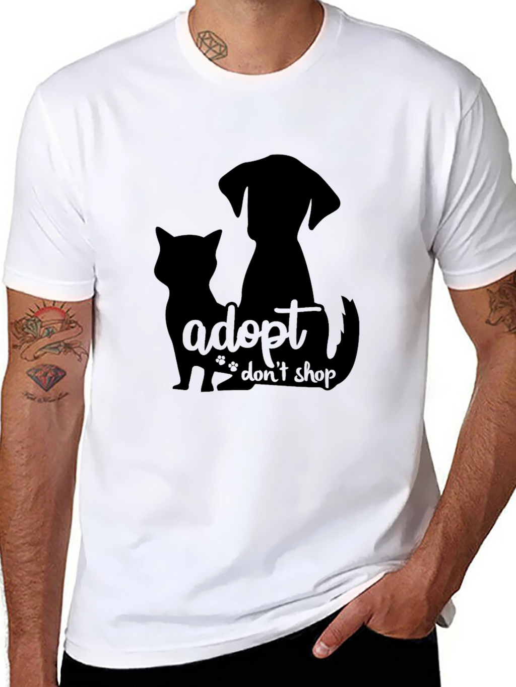 Adopt Dont Shop Black T-Shirt