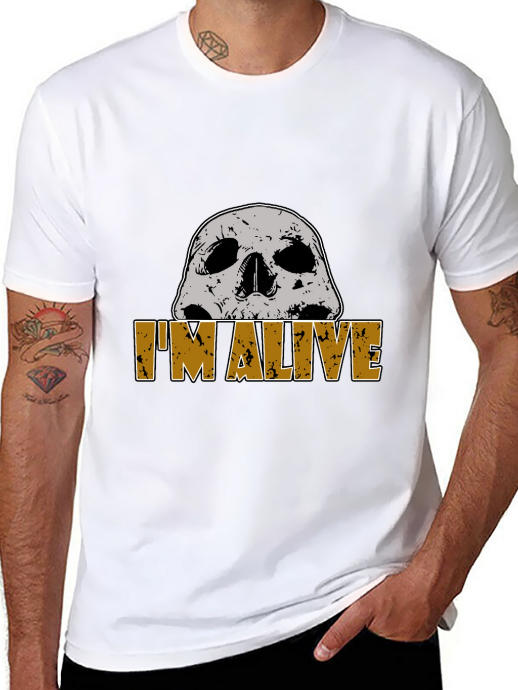 Im Alive Skull Graphic T-Shirt - Mens Black Tee