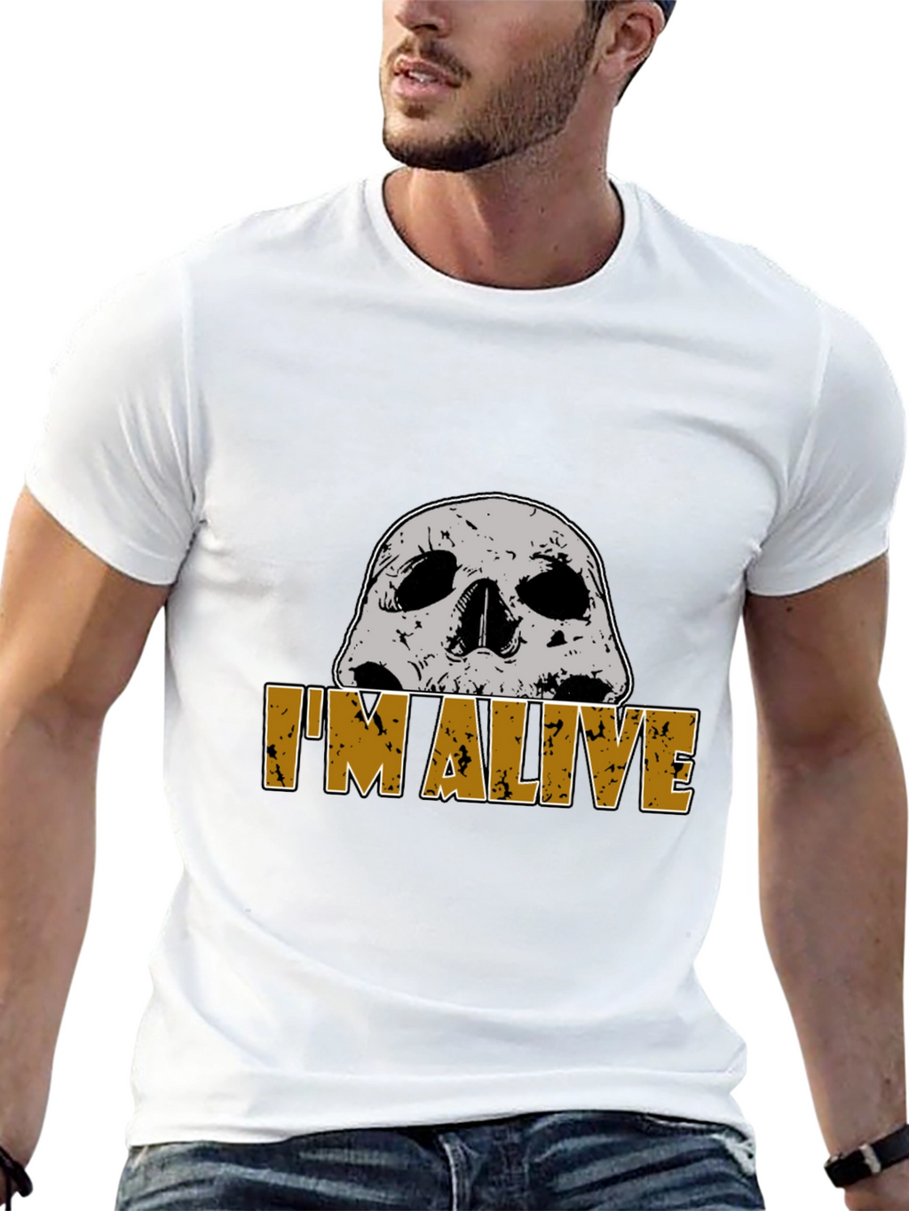 Im Alive Skull Graphic T-Shirt - Mens Black Tee