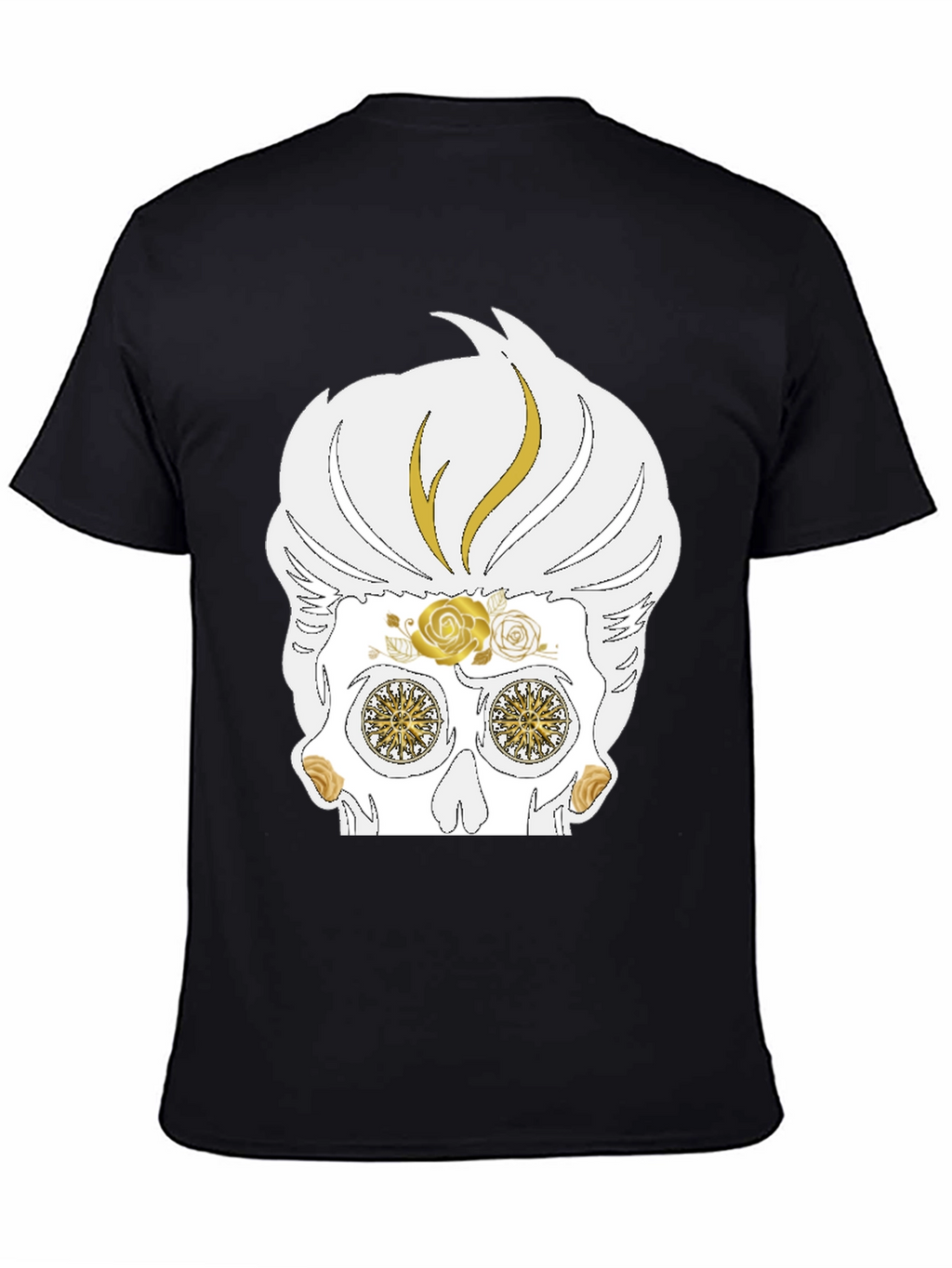 Skull T-Shirt: Sugar Skull with Golden Accents