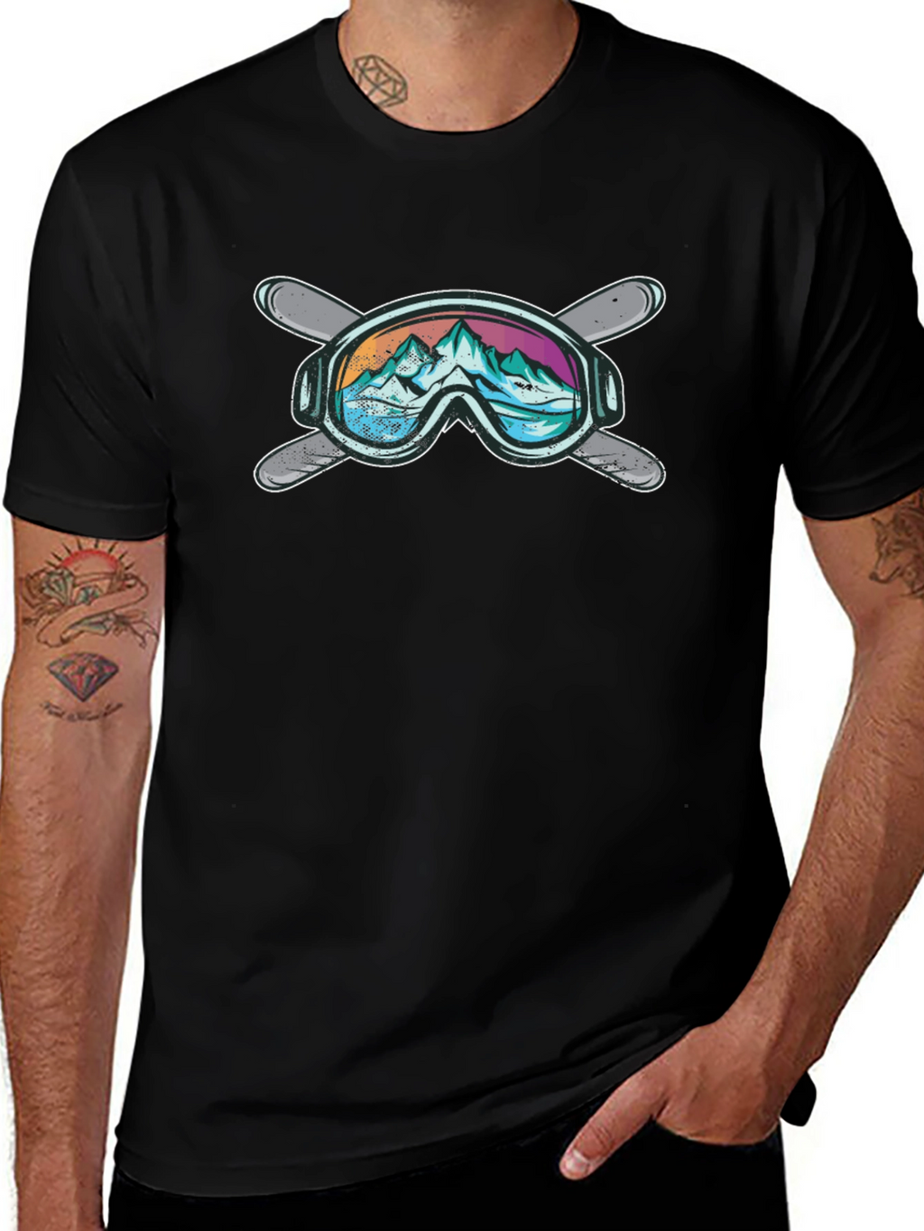 Mountain Ski Goggles Graphic T-Shirt